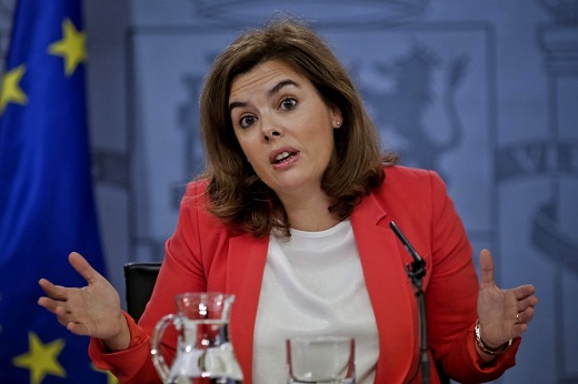 La vicepresidenta del Gobierno, Soraya Sáenz de Santamaría, durante un Consejo de Ministros - Foto EFE