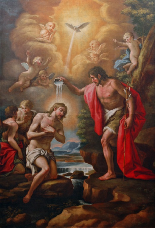 Bautismo de Cristo. Luis Gil Ranz (1787-1867). 1808 Óleo sobre lienzo / 205 x 142 cm. Iglesia de Ntra. Señora de la Asunción. La Seca (Valladolid). Restauración de la obra por Francisco Boldo Pascua. Atrium Conservación-Restauración de Bienes Culturales SL