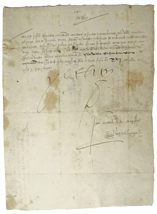 Carta de Carlos V por la que se avisa a la villa de Medina del Campo de que el Emperador ha vuelto de Inglaterra y ha desembarcado en Santander