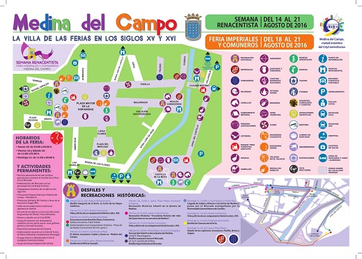 Un plano para no perderse nada durante la Semana Renacentista de Medina del Campo 2016