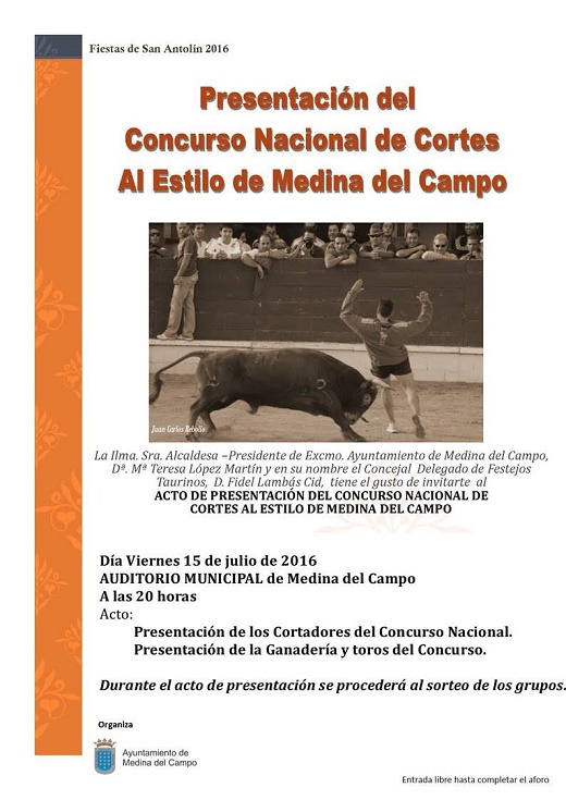 Cartel presentación del Concurso Nacional de Cortes al estilo de Medina del Campo