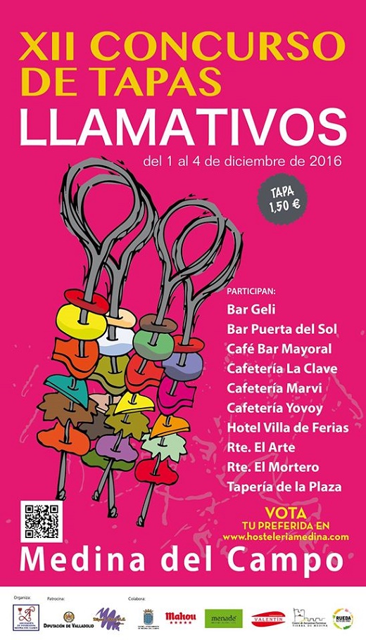 Cartel XII Concurso de Tapas "Llamativos" 2016.