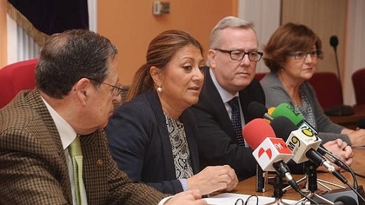 Francisco Javier Arroyo, Teresa López, Francisco Javier Vadillo y Luisa Lobete, durante la rueda de prensa. / F. J.