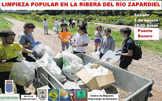 Cartel Limpieza márgenes río Zapardiel