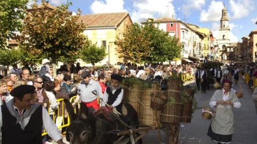 Un carro engalanado desfila por Toro durante la Fiesta de la Vendimia- EFE