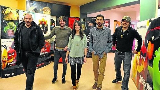 Santiago Samaniego, Guillermo Benet, Esther Frutos, Javier Roldán y Daniel Baracho, ayer en el Auditorio de Medina del Campo. / FRAN JIMÉNEZ