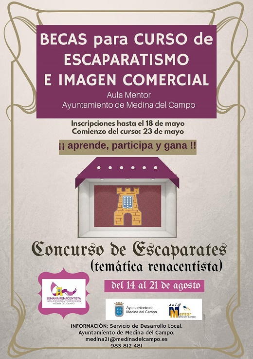 Cartel Becas para Curso de Escaparatismo e Imágen Comercial