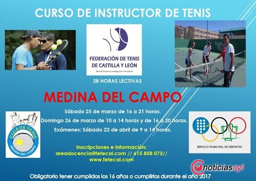 Cartel Curso Instructor de tenis (Medina del Campo)