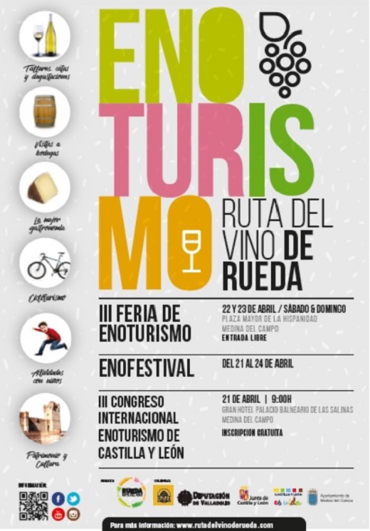 Cartel Feria Congreso y Enofestival de la Ruta del Vino de Rueda. del 21 al 24 de abril