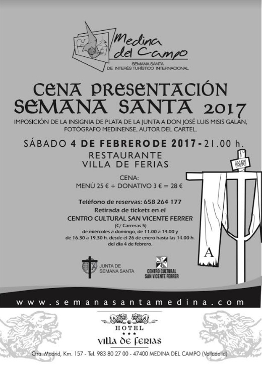 LA JUNTA DE SEMANA SANTA, PRESENTARÁ EL CARTEL Y EL PROGRAMA DE ACTIVIDADES PARA LA SEMANA SANTA 2017