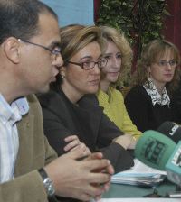 Alfredo Losada, Soraya Rodríguez, Maribel Montaño y Ana Vázquez en la rueda de prensa ofrecida ayer. / FRAN JIMÉNEZ
