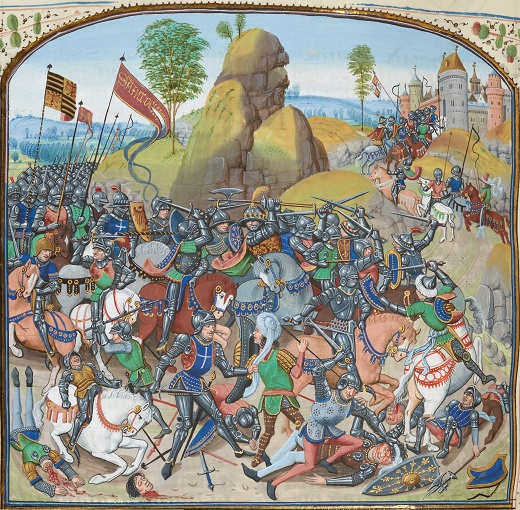 Ilustración de la batalla de Montiel en el libro «Crónicas» de Jean Froissart