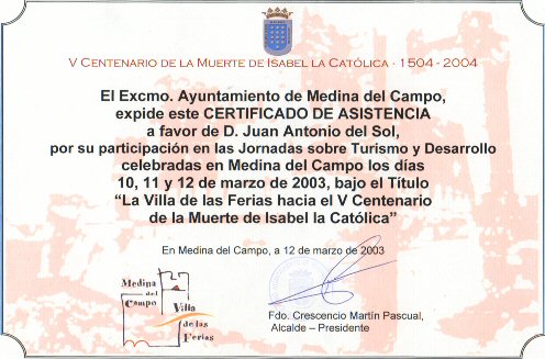Certificado V Centenario