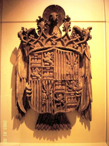 Escudo original de los Reyes Católicos que se mostraba en la Exposición del Museo de Monaterio de Prado de Valladolid
