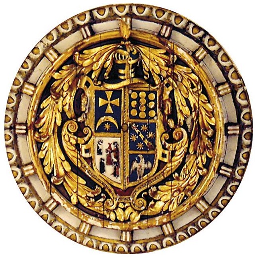 Escudo de Simón Ruiz Envito en la Clave de la Cúpula de la iglesia del Hospital General