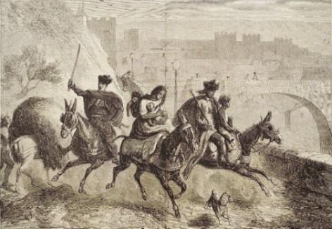Familia de gitanos saliendo de Toledo