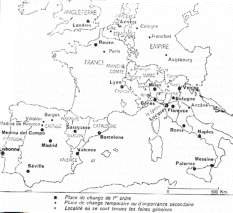 Mapa ampliable. Plano de ubicación de las plazas de cambios y las ferias genovesas