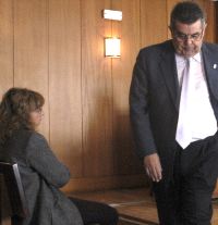 Ana Vázquez y Fidel Lambás, durante el juicio. / FRAN JIMÉNEZ