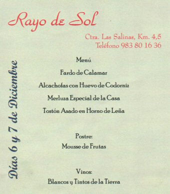 RESTAURANTE RAYO DE SOL