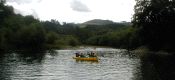 Los participantes, en una zona del río en la que las aguas estaban más tranquilas. 