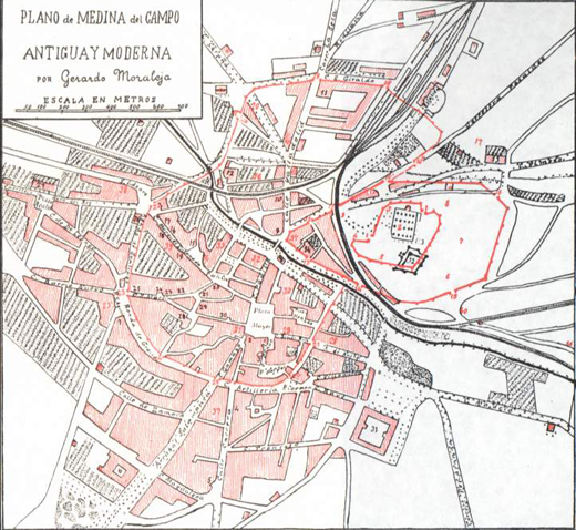 Plano de D. Gerardo Moraleja Pinilla de Medina del Campo.