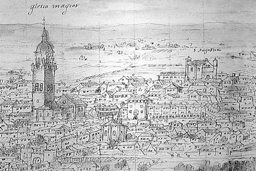 La Plaza Mayor de Medina del Campo en la vista de Anton Van den Wyingaerde de 1565