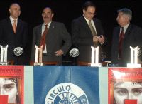 Ruiz Medrano, Martín Pascual, Lara y Allende, durante la presentación de la Semana de Cine, ayer en Madrid.