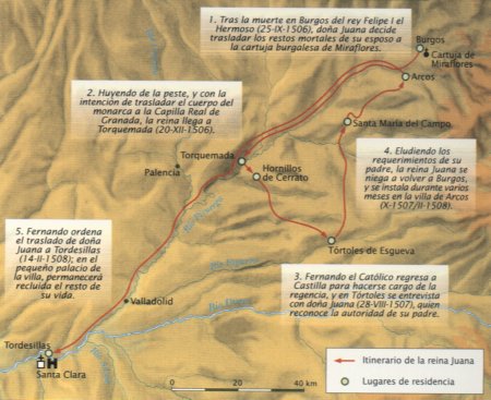 Itinerario de Juana I de Castilla. (1506-1508).