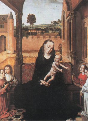 La Virgen y el Niño con ángeles de Dirk Bouts