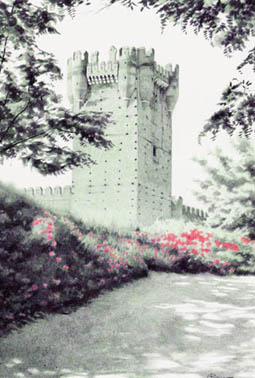 Castillo de la Mota de Medina del Campo, dibujo a bolígrafo realizado por Cristina Figueroa