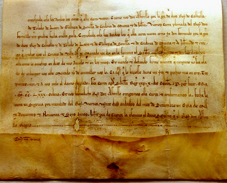 Alfonso X el Sabio confirma la carta abierta de Fernando III concediendo a Villaln el mercado de los sbados libre de alcabalas; 1258