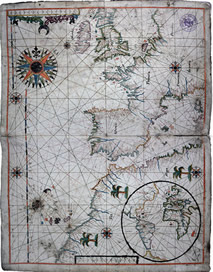 Atlas de carta náutica. Códice. Siglos XVI-XVII. Biblioteca Comunale di Fermo 