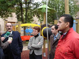 Crescencio Martín Pascual, Alcalde de Medina del Campo, Marisa Marcos, Directora del Taller de Empleo Villa de las Ferias, Julian Rodríguez, Técnico del Taller de Empleo, Javier Rodríguez, Concejal de Urbanismo. PUEDE AMPLIARSE