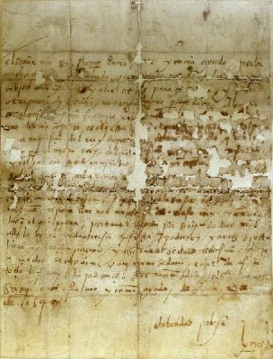 Carta autógrafa de San Ignacio de Loyola a su hermano Beltrán. Roma, 20 de marzo de 1540