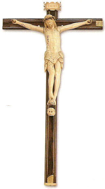 Crucificado Cngalo-Portugus. Annimo indio. India. Segunda mitad del s. XVII. Marfil. Cristo: 60x40x5 cm. (Cruz: 110x60x1,5 cm). Convento de San Jos. MM. Carmelitas Descalzas. Medina el Campo