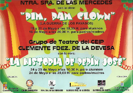 Cartel I Jornadas de Teatro Escolar Colegios Pblicos de Medina del Campo