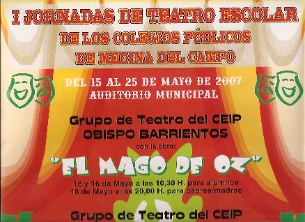 Cartel I Jornadas de Teatro Escolar Colegios pblicos de Medina del Campo