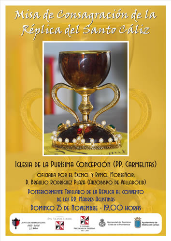 Cartel de la Misa de Consagracin del Santo Cliz