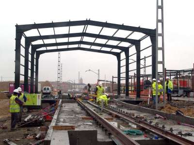 Obras para la construcción del intercambiador de vías en Medina del Campo.