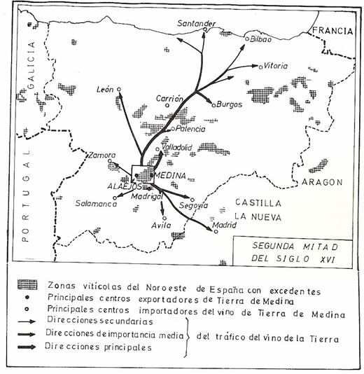 Los viñedos de Medina durante el siglo XVI.