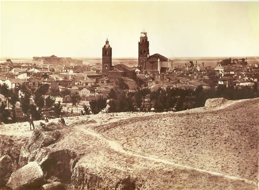 Vista general desde el Castillo de la Mota. Auguste Muriel.1864