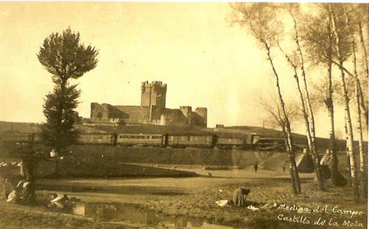 Vista general del Castillo de la Mota desde el Chopal. H.1920
