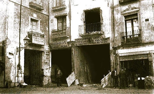 Los antiguos paradores de la Rinconada. Fotografía realizada hacia 1910