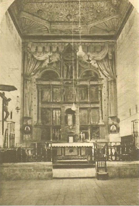 Iglesia de San Martín. Capilla Mayor, armadura mudéjar y retablo mayor, H.1945