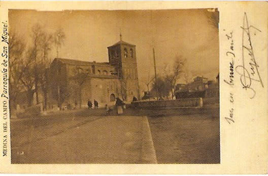 Iglesia de San Miguel desde la calle Padilla.Primera década del siglo XX