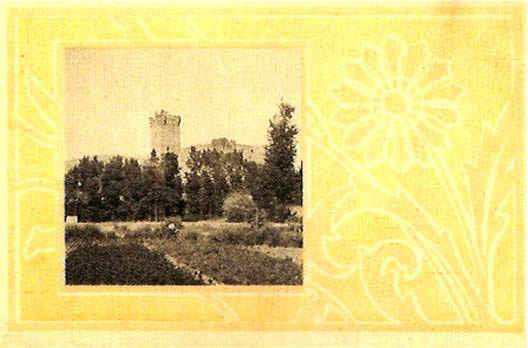 El Chopal con el castillo de la Mota al fondo. H. 1900