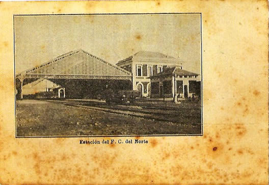 Estación de ferrocarril. Vista general desde las vías.Honorio Román, 1902