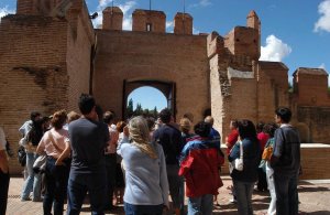 Un grupo de visitantes en el castillo de la Mota de Medina :: FRAN JIMÉNEZ