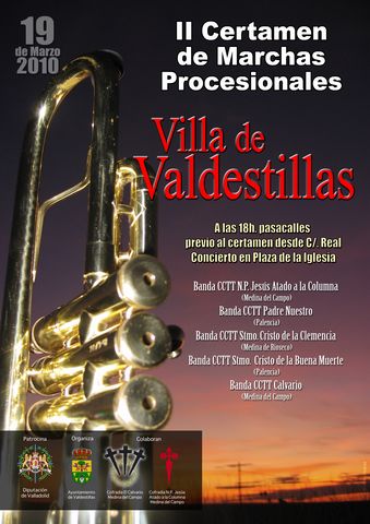 Cartel II Certamen de marchas procesionales "Villa de Valdestillas"
