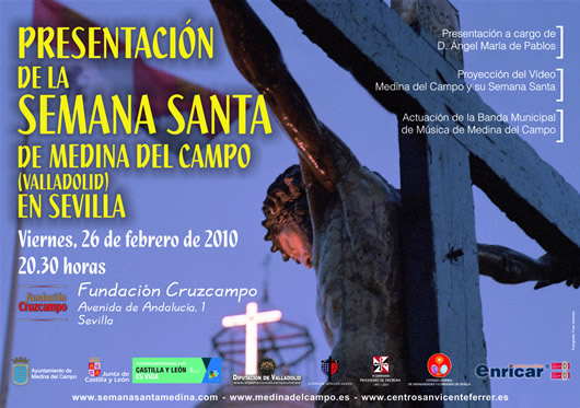 Cartel presentación de la Semana Santa medinanse en la Fundación Cruzca en Sevilla
